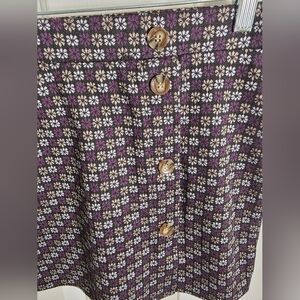 No Comment Miniskirt Size M Retro Daisy Print Multi-Color